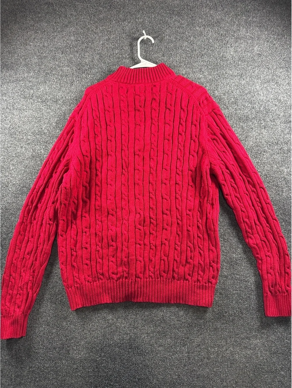 Izod Cable Knit Sweater Red XXL Cotton Pullover Crewneck